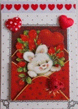 VENDUE - Carte postale 3D lapin blanc Saint-Valentin ou pour un enfant .